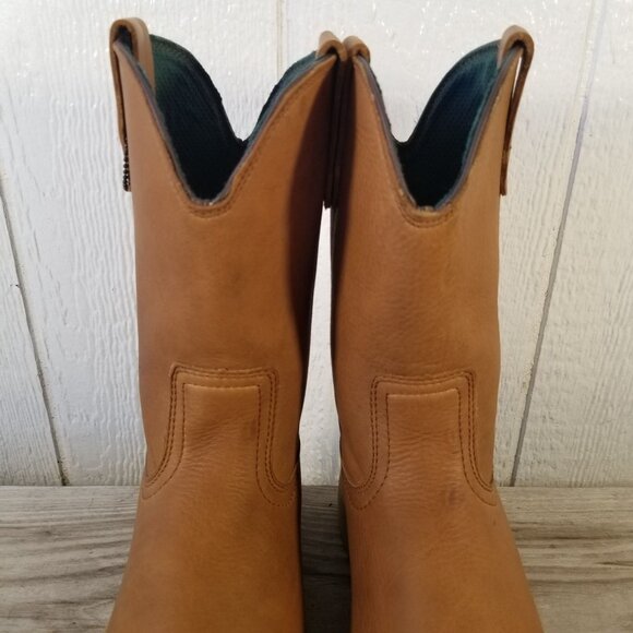 Georgia Wedge Work Wellington Mens Tan Leather Cowboy Western Boots 7.5 W G5153 - Picture 10 of 13